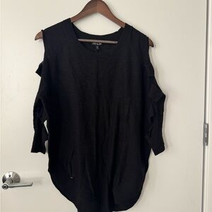 Women's Black Cold Shoulder Top